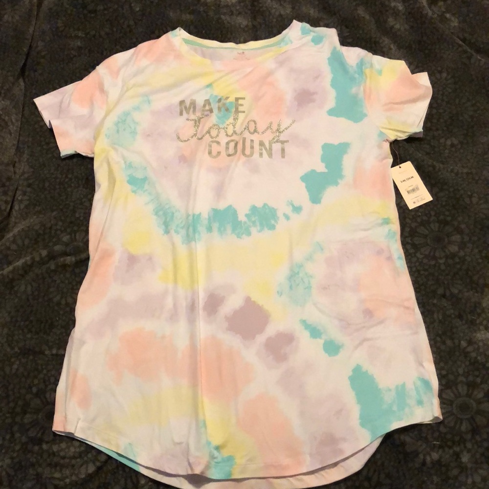 Make Today Count tie-die sleep shite with pockets